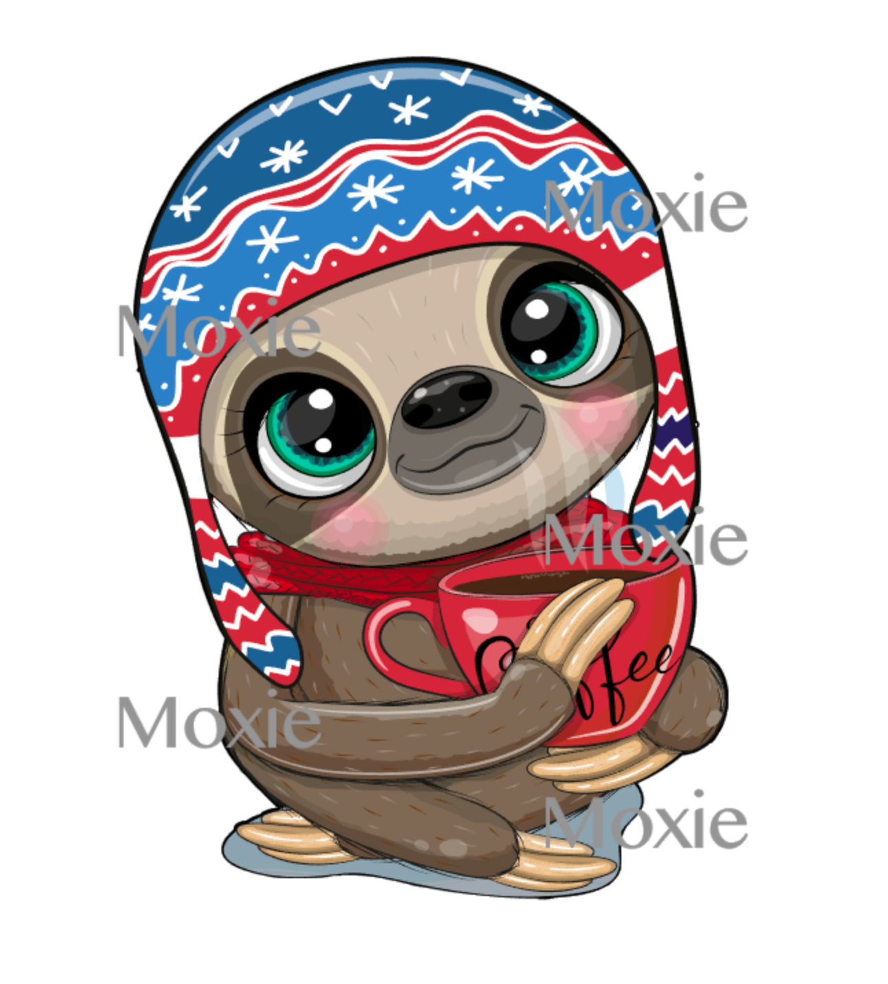 Winter Sloth Decal &amp; Acrylic Blank COMBO