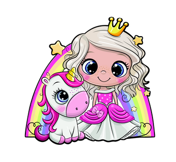 Princess Unicorn Decal & Acrylic Blank COMBO