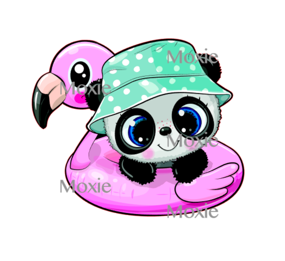 Summer Panda Decal &amp; Acrylic Blank COMBO