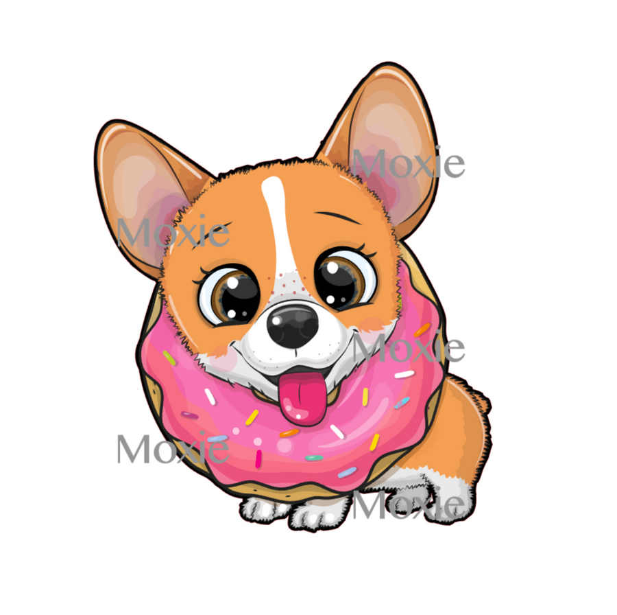 Corgi Donut Decal & Acrylic Blank COMBO