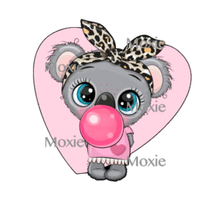 Bubblegum Koala Decal &amp; Acrylic Blank COMBO