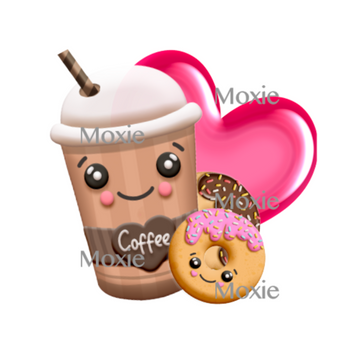 Coffee Donuts Decal & Acrylic Blank COMBO