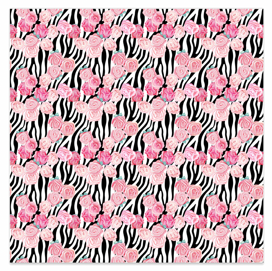 Floral Zebra Print Vinyl