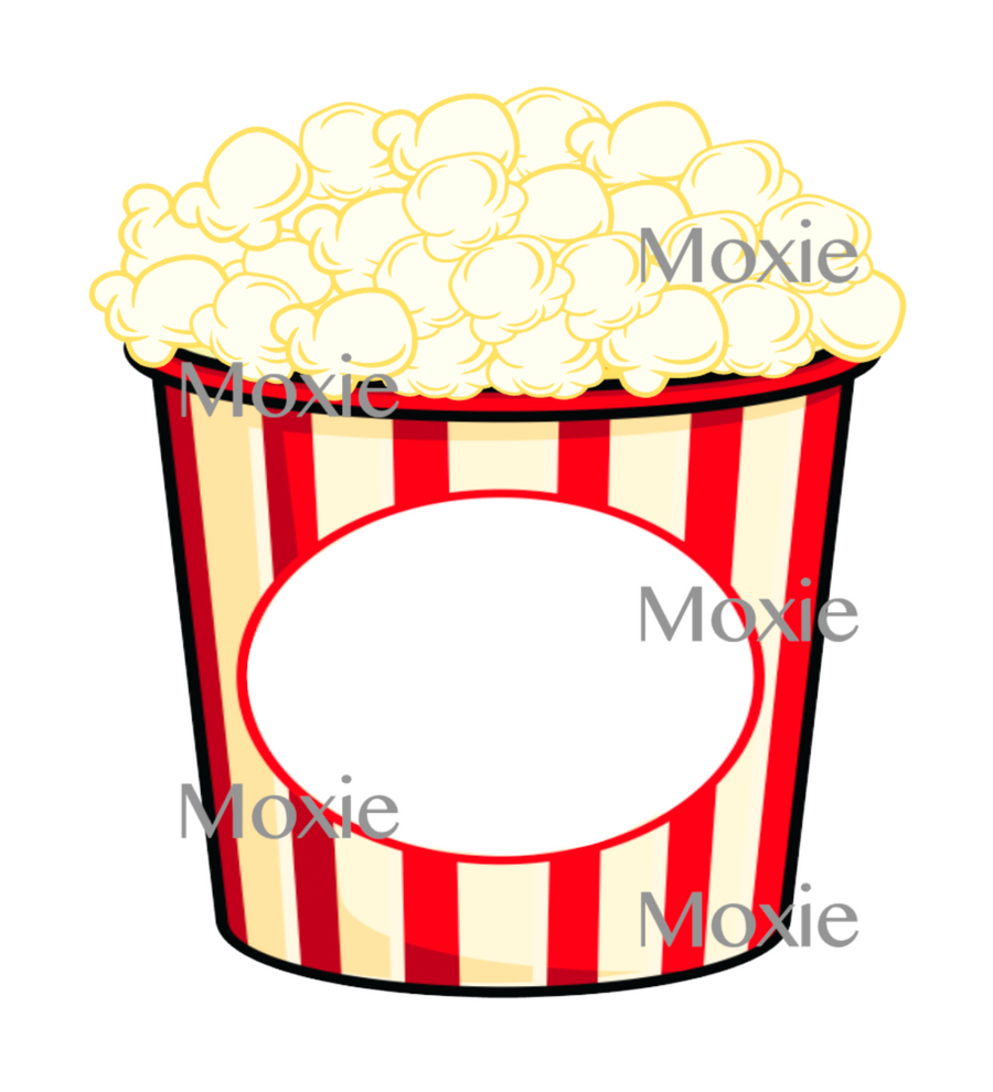 Popcorn Bucket Decal & Acrylic Blank COMBO