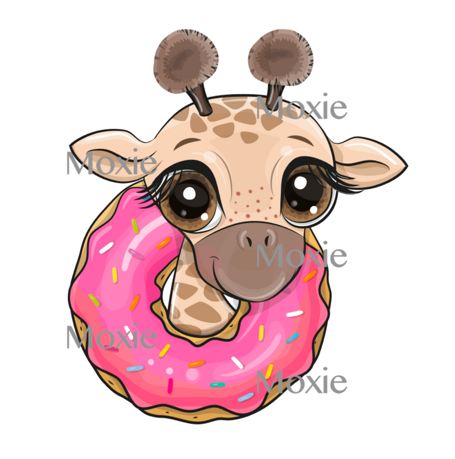 Giraffe Donut Decal & Acrylic Blank COMBO