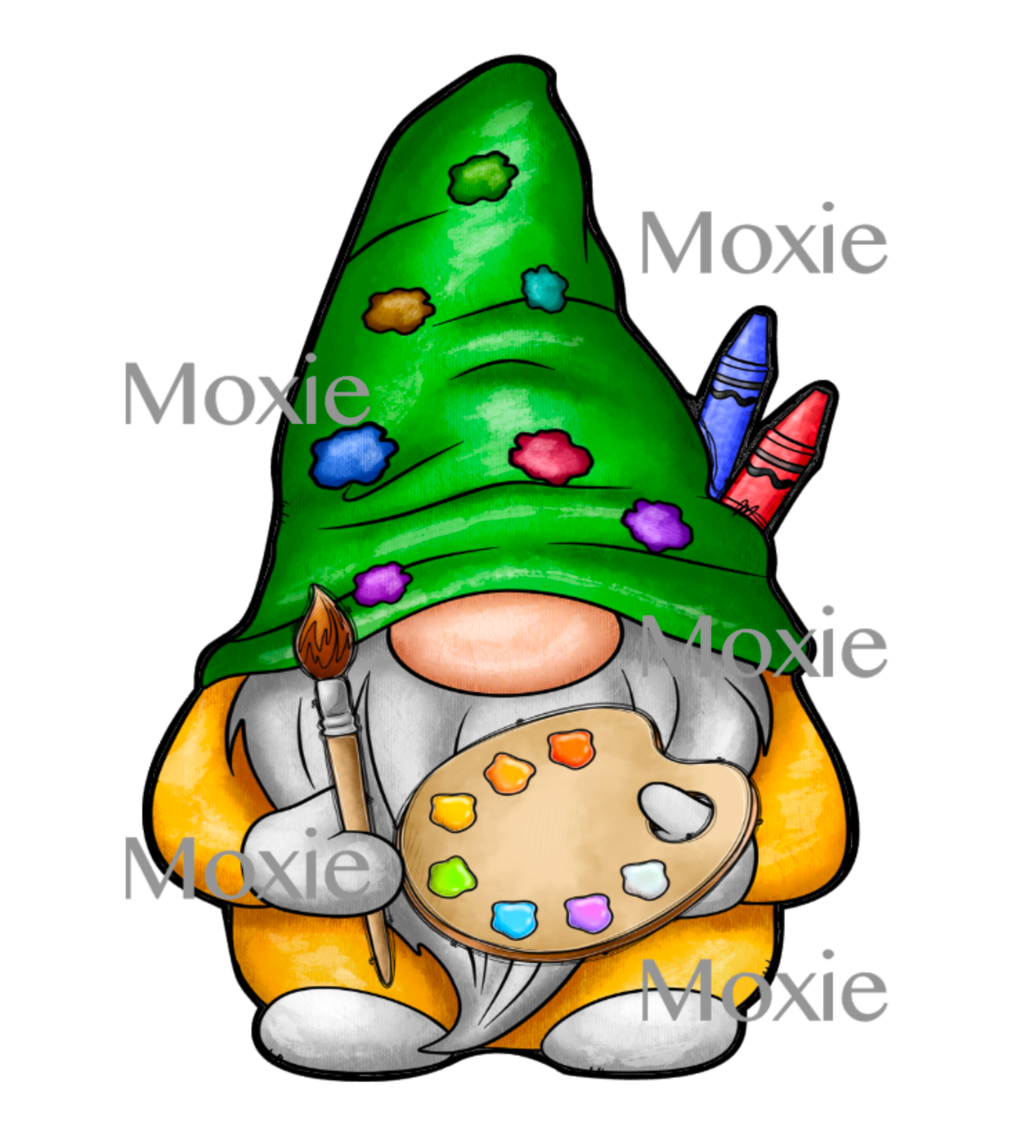 Artist Gnome Decal &amp; Acrylic Blank COMBO