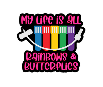 Rainbows Butterflies Badge Reel Blank
