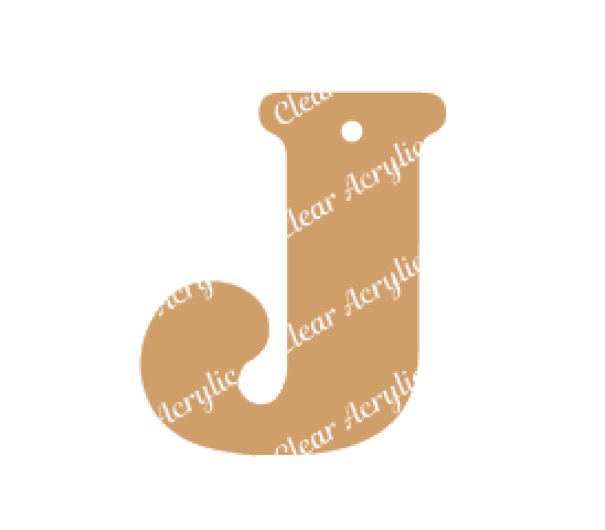 Alphabet Letter J Clear Acrylic Blank for Keychain Ornaments