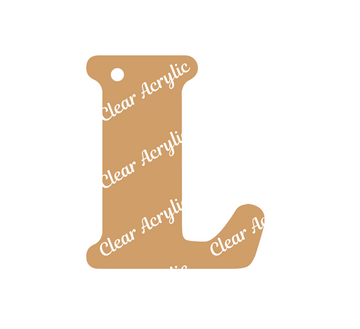 Alphabet Letter L Clear Acrylic Blank for Keychain Ornaments