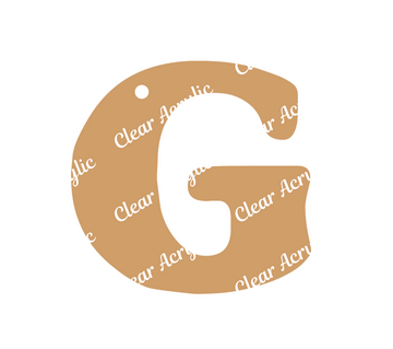 Alphabet Letter G Clear Acrylic Blank for Keychain Ornaments