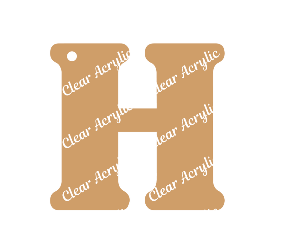 Alphabet Letter H Clear Acrylic Blank for Keychain Ornaments