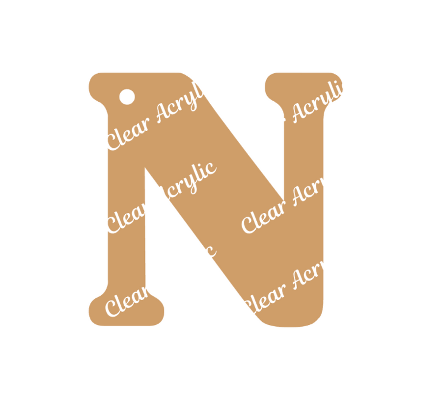 Alphabet Letter N Clear Acrylic Blank for Keychain Ornaments