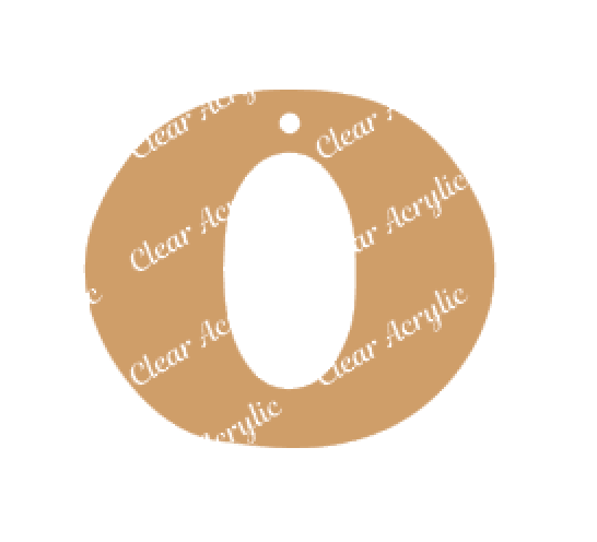Alphabet Letter O Clear Acrylic Blank for Keychain Ornaments