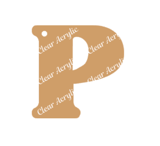 Alphabet Letter P Clear Acrylic Blank for Keychain Ornaments