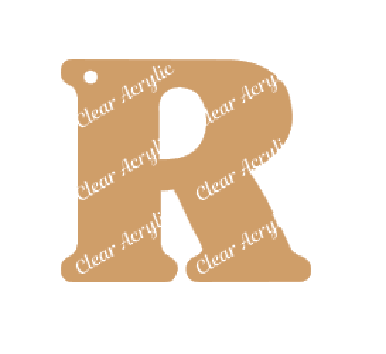 Alphabet Letter R Clear Acrylic Blank for Keychain Ornaments