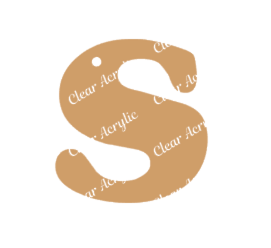 Alphabet Letter S Clear Acrylic Blank for Keychain Ornaments