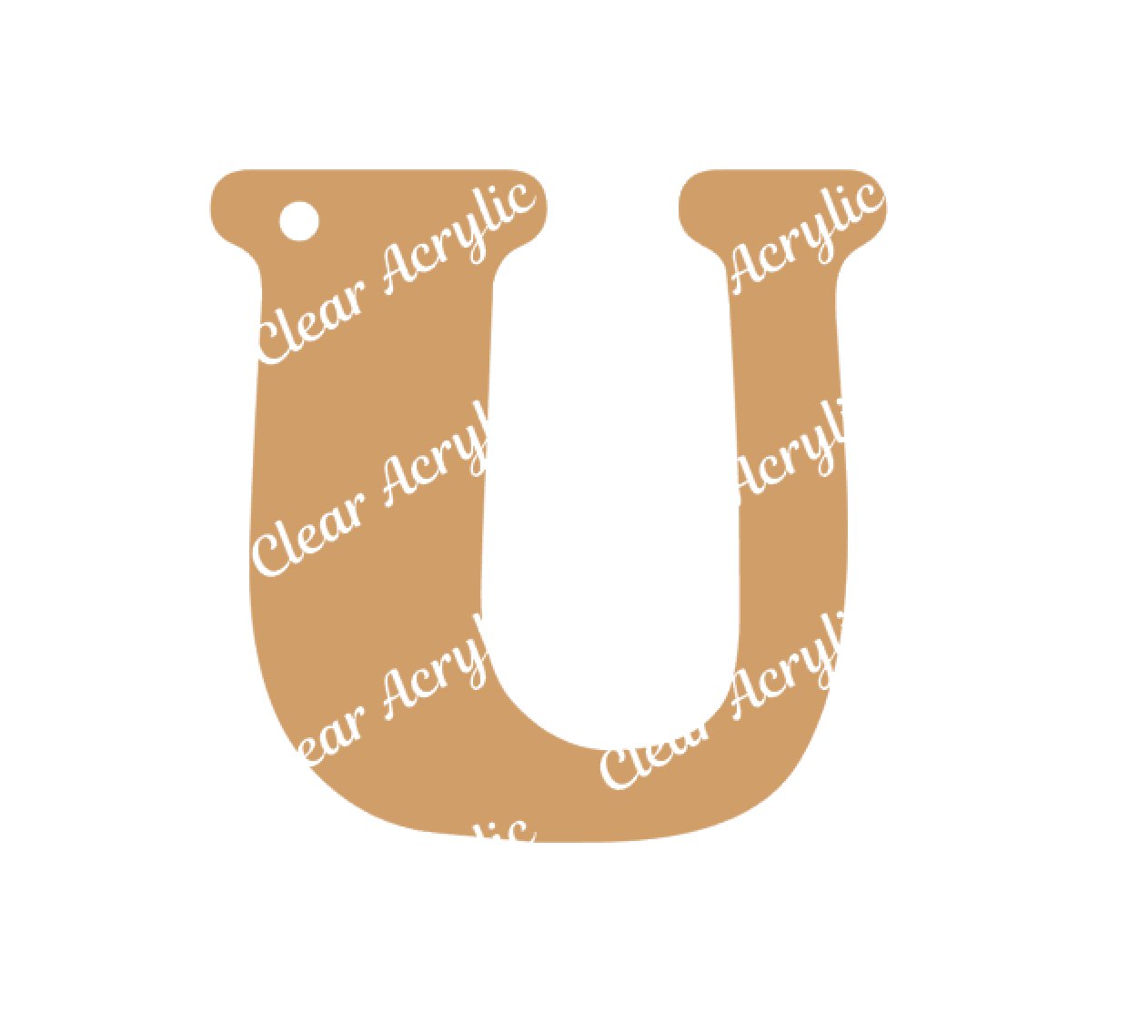 Alphabet Letter U Clear Acrylic Blank for Keychain Ornaments