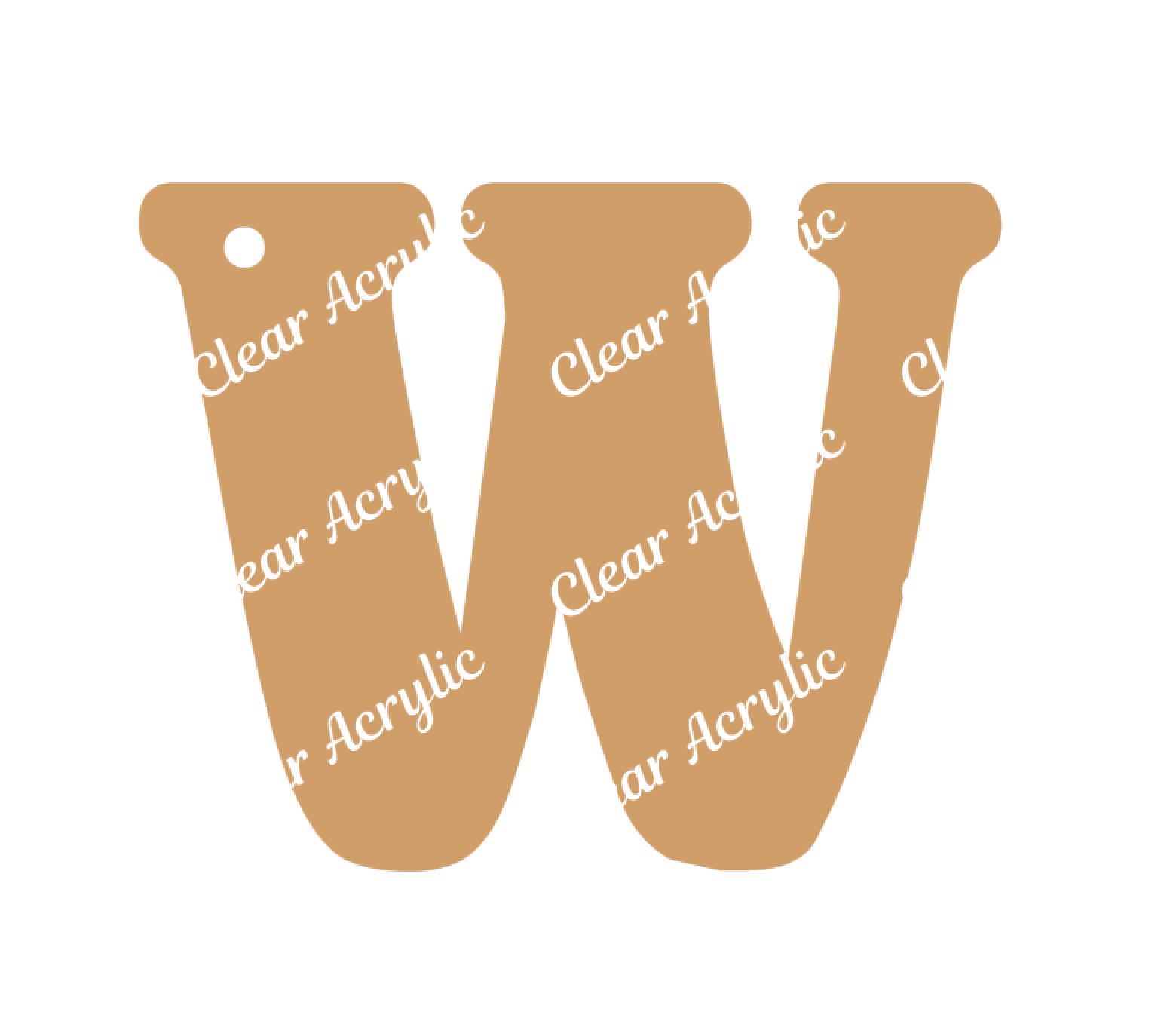 Alphabet Letter W Clear Acrylic Blank for Keychain Ornaments