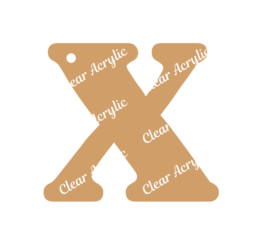 Alphabet Letter X Clear Acrylic Blank for Keychain Ornaments