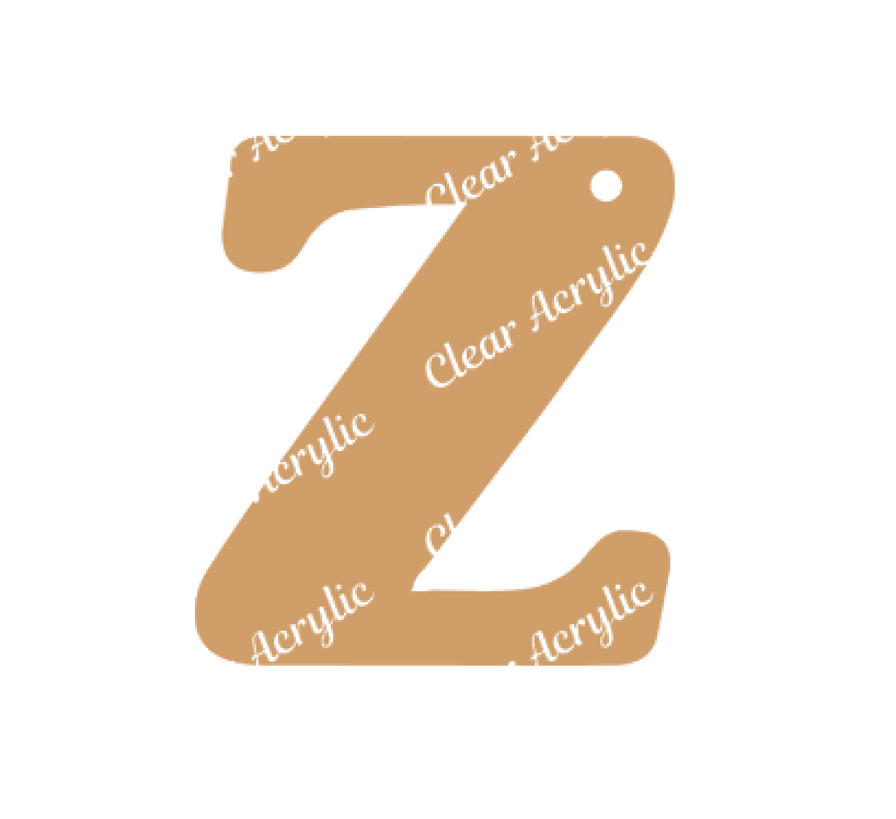 Alphabet Letter Z Clear Acrylic Blank for Keychain Ornaments