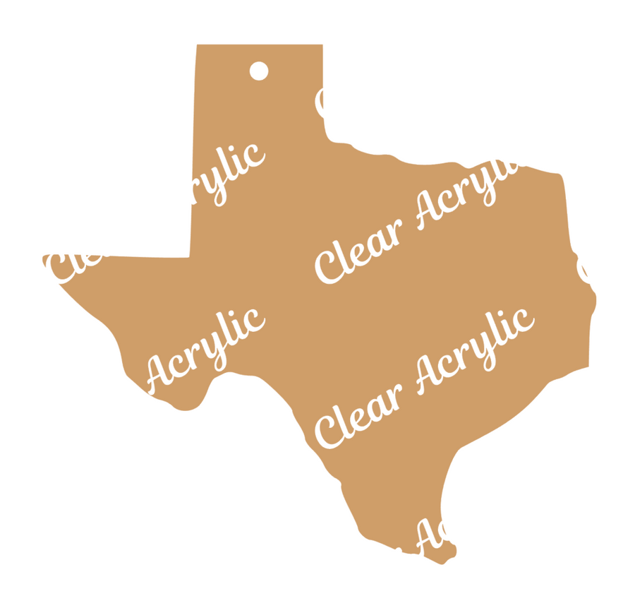 Texas State Shape Acrylic blanks for ornament vinyl glitter keychain crafts