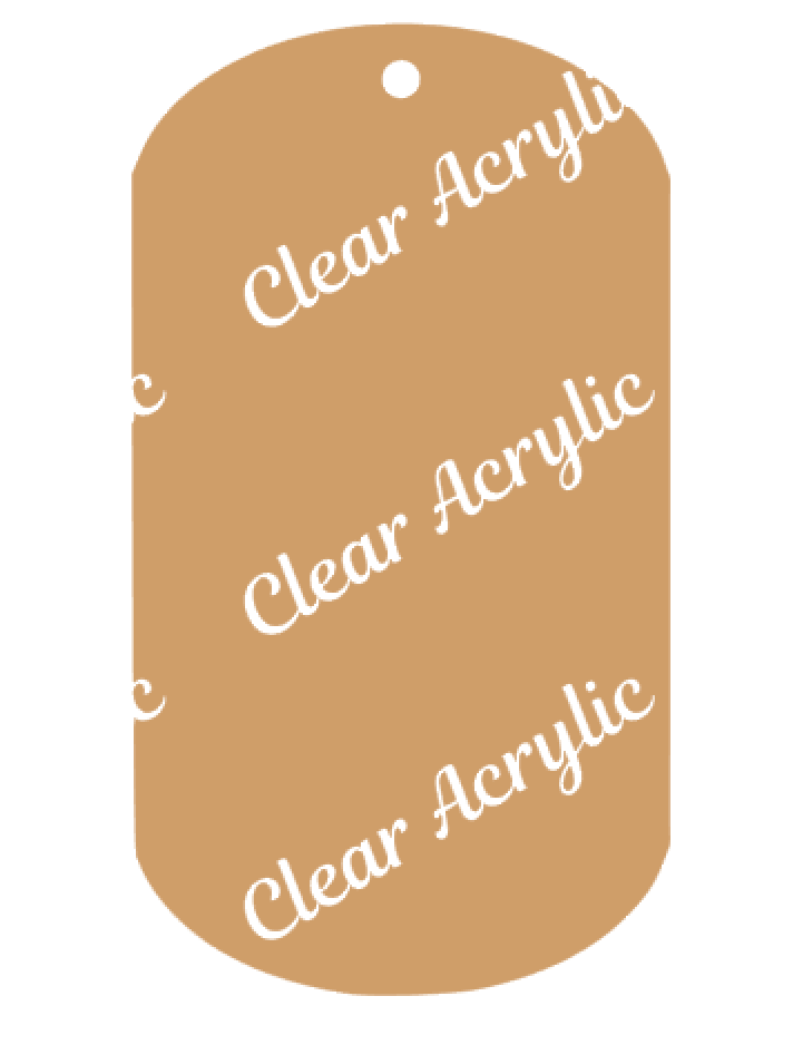 Military Dog Tag Shape Acrylic clear plastic Blanks