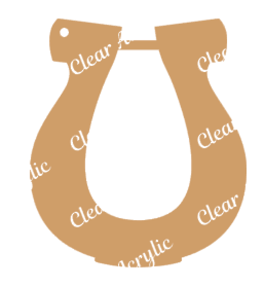Lucky Horseshoe shape clear plastic acrylic blank for keychains