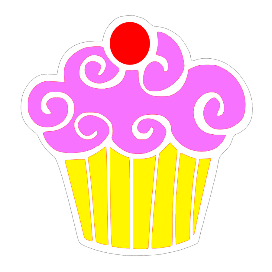 SVG file for Cupcake Plastic Clear  Acrylic Blank for Keychain Ornaments