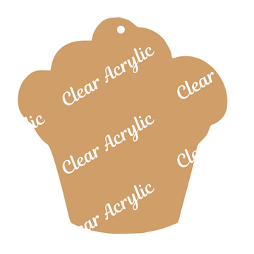 Cupcake Plastic Clear  Acrylic Blank for Keychain Ornaments