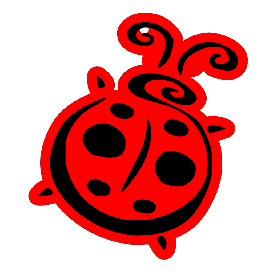 Cut drawing of Lady bug for acrylic plastic shapes
