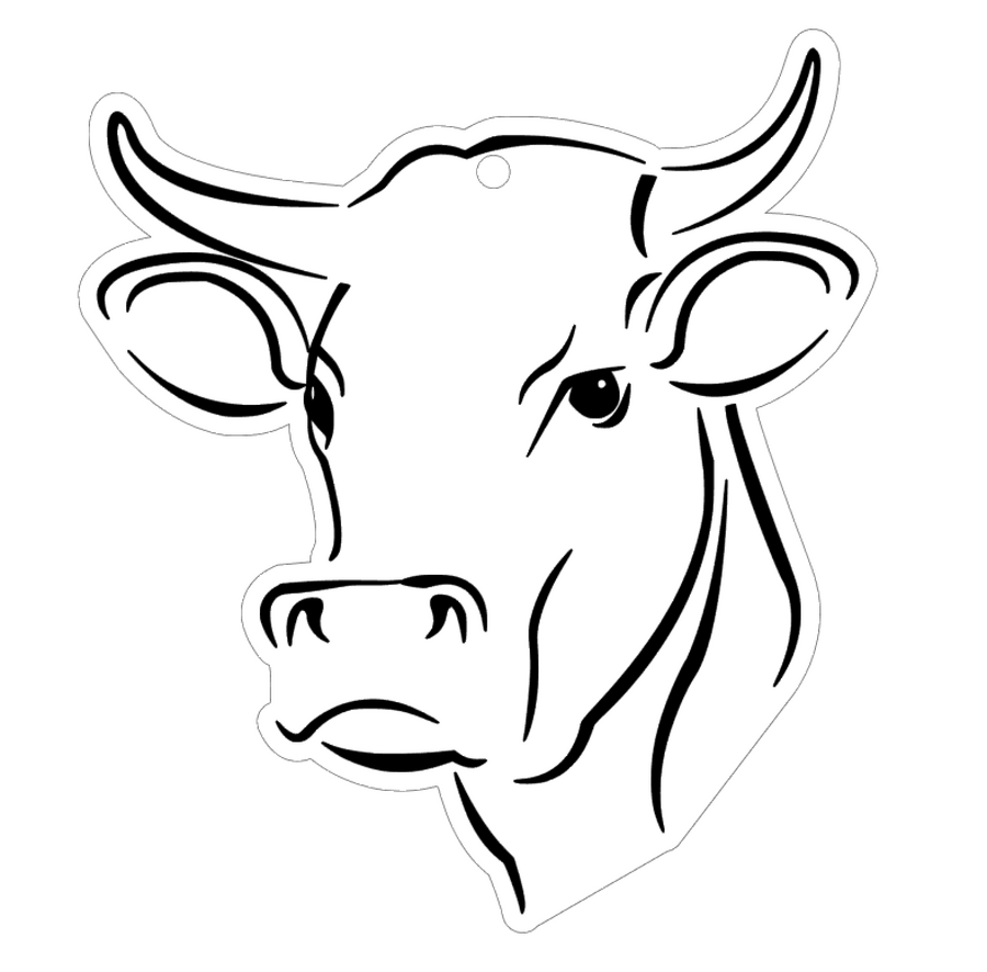 cut file design for heifer cow acrylic blank