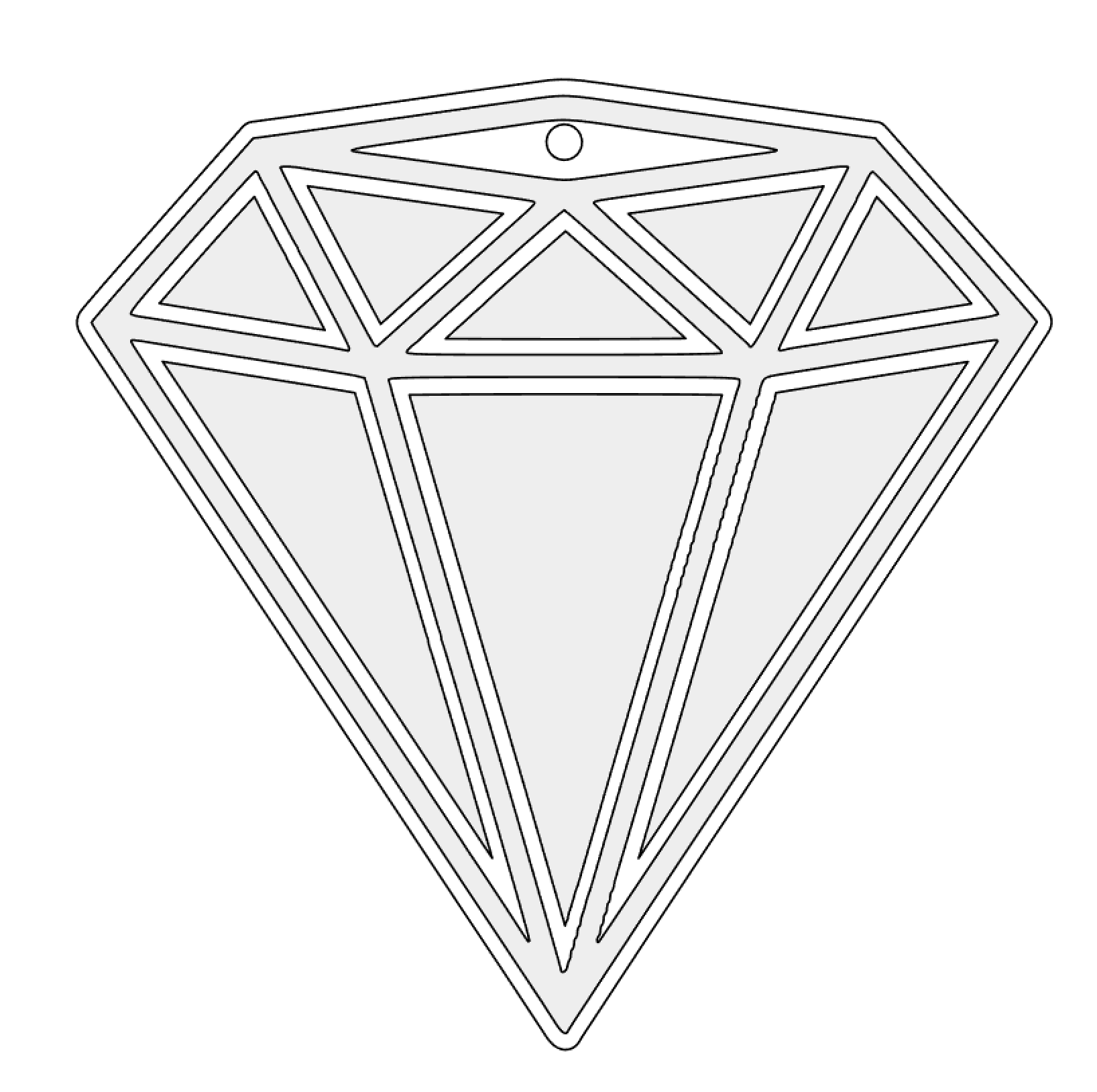 Diamond facets svg cut files for acrylic blank