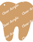 Shape of tooth cut out Acrylic blank for keychains ornaments