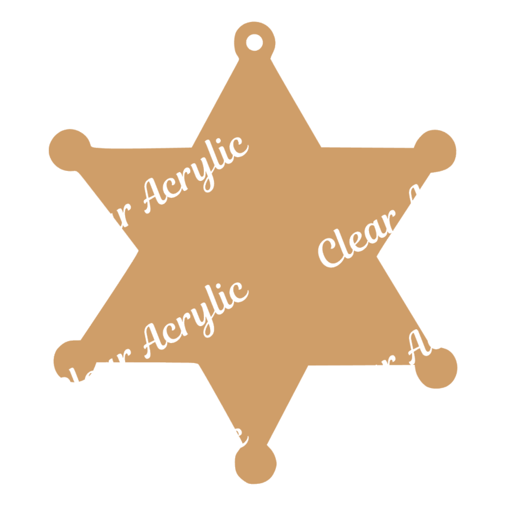 Sheriff Badge Acrylic blank with hole for jump ring
