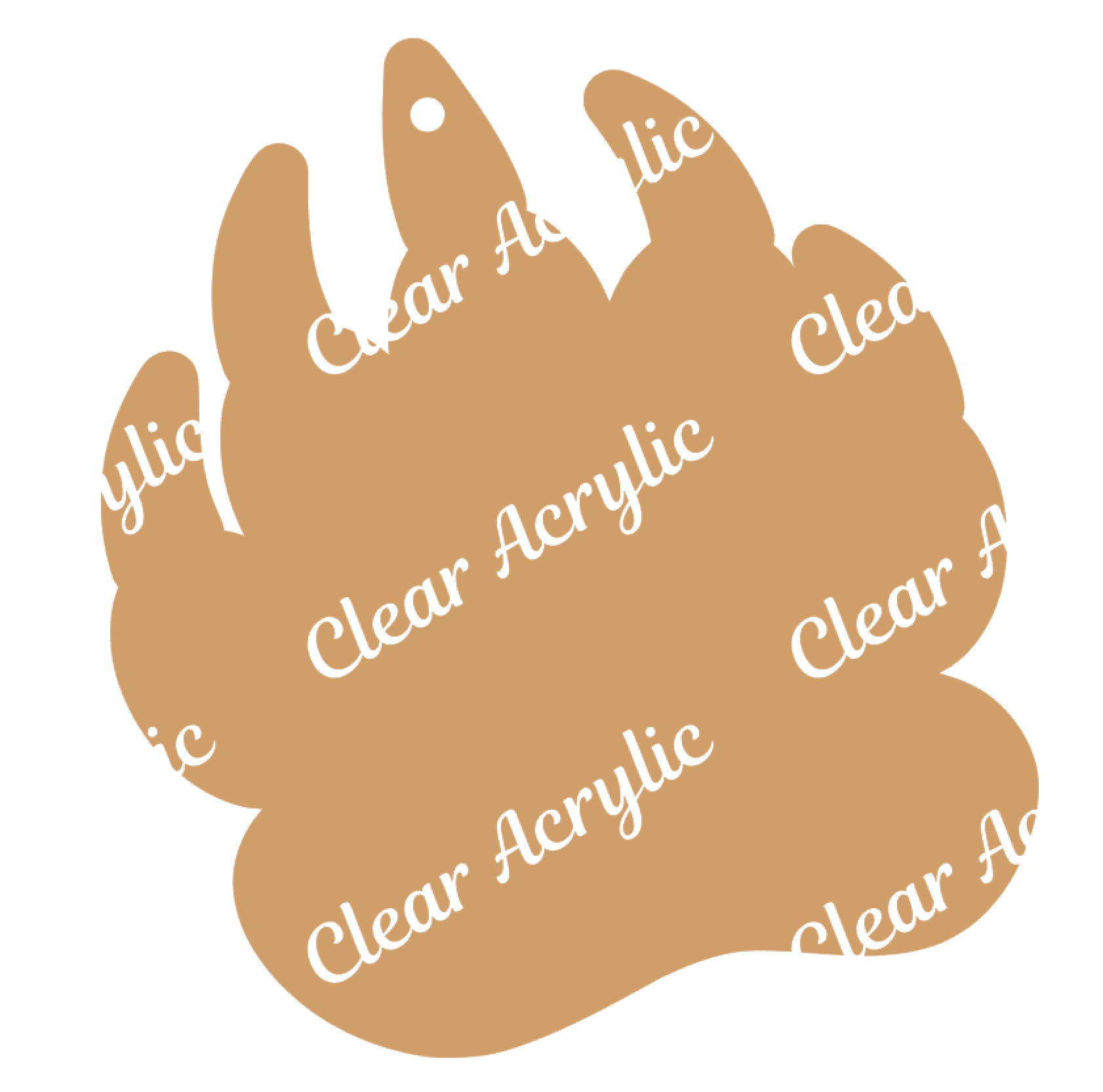 Acrylic Keychain Blank shaped as Grizzly Bear Claw