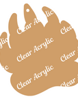 Acrylic Keychain Blank shaped as Grizzly Bear Claw