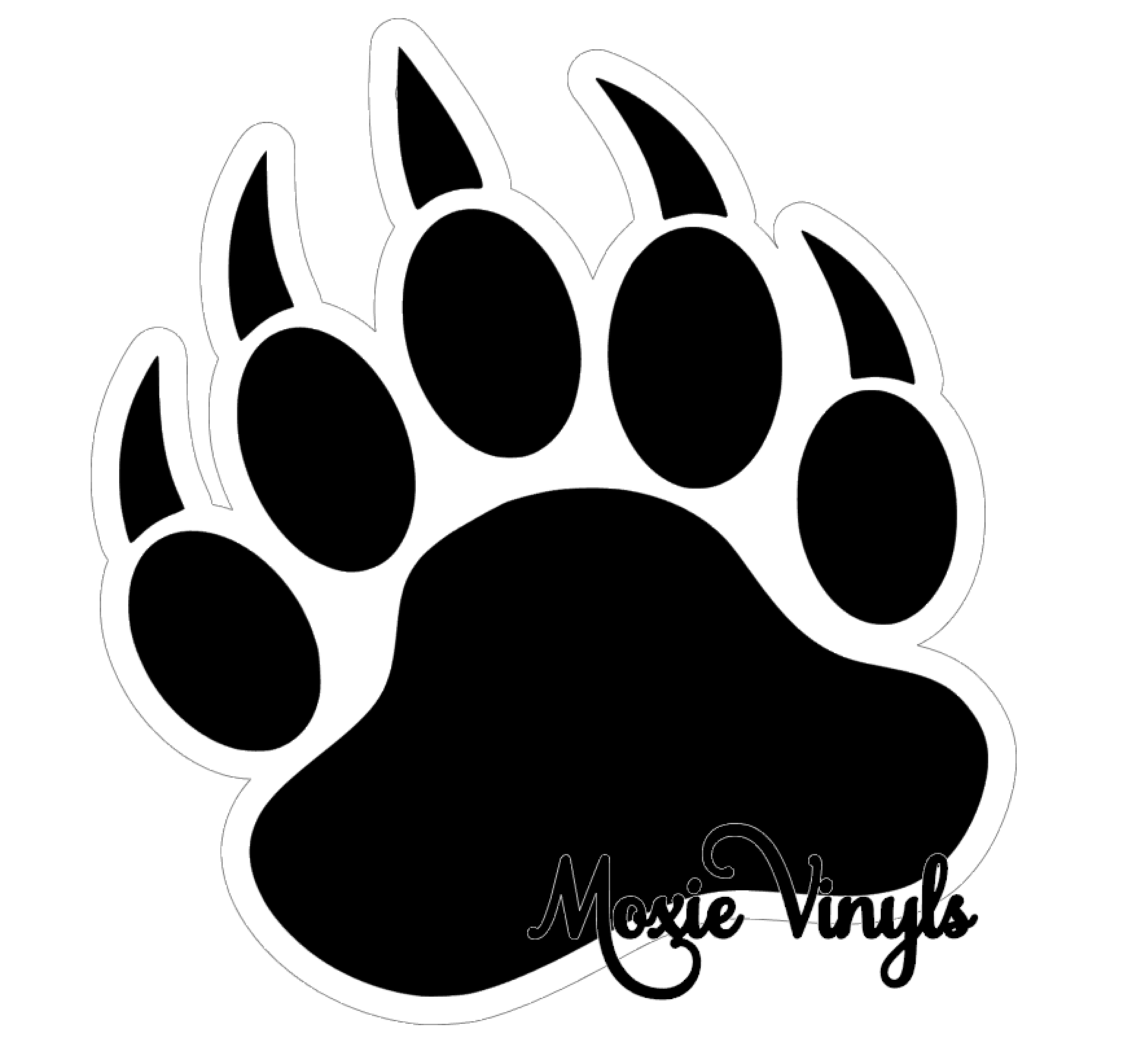 Acrylic Keychain Blank shaped as Grizzly Bear Claw
