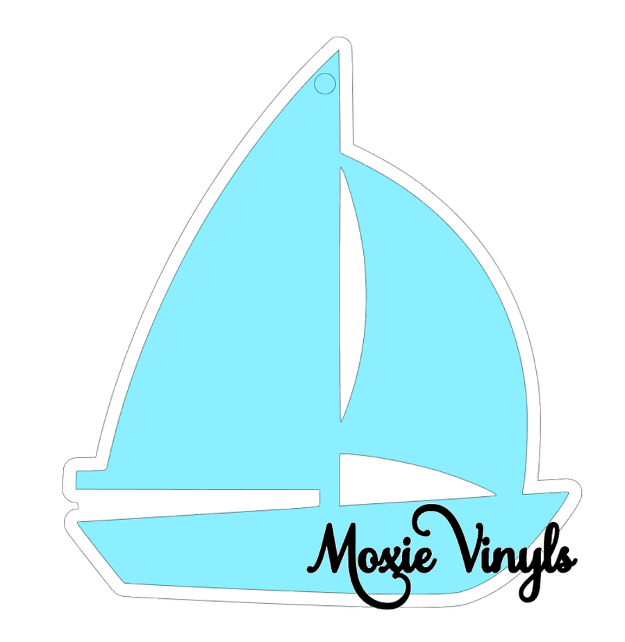 outline image for sailboat  acrylic blank