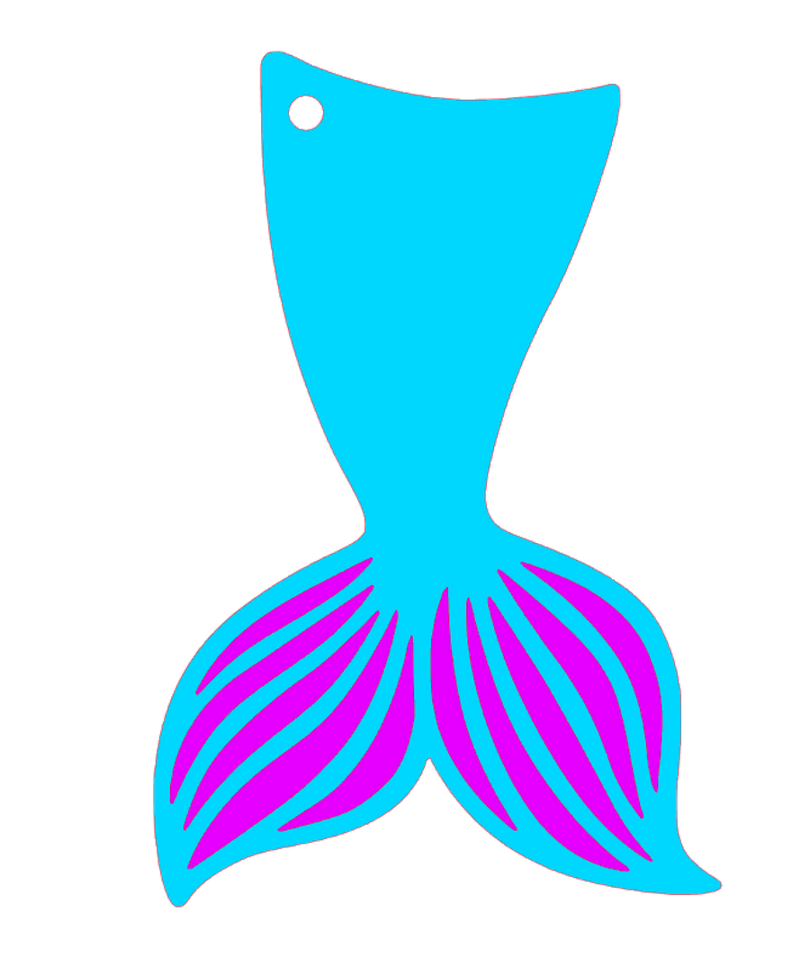 Cut files for acrylic blanks mermaid tail