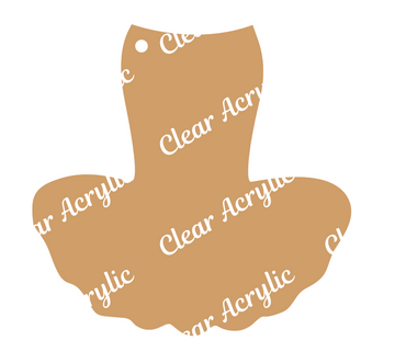 Tutu Dress Acrylic Blank shape for keychains, bag tags, crafting