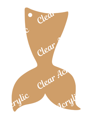 Mermaid Tail Acrylic Blank Shape for keychains, bag tags, vinyl crafts