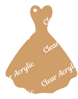 Wedding Dress Shape plastic acrylic blank for keychains