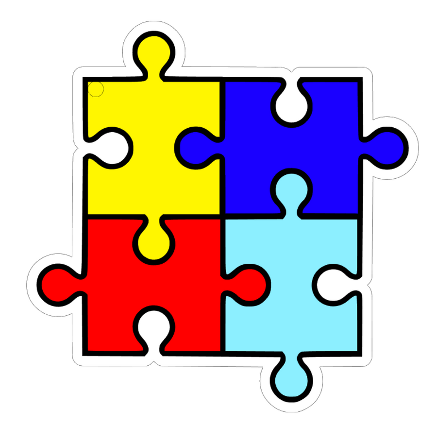 4 Autism Puzzle Pieces #4 Acrylic Blank