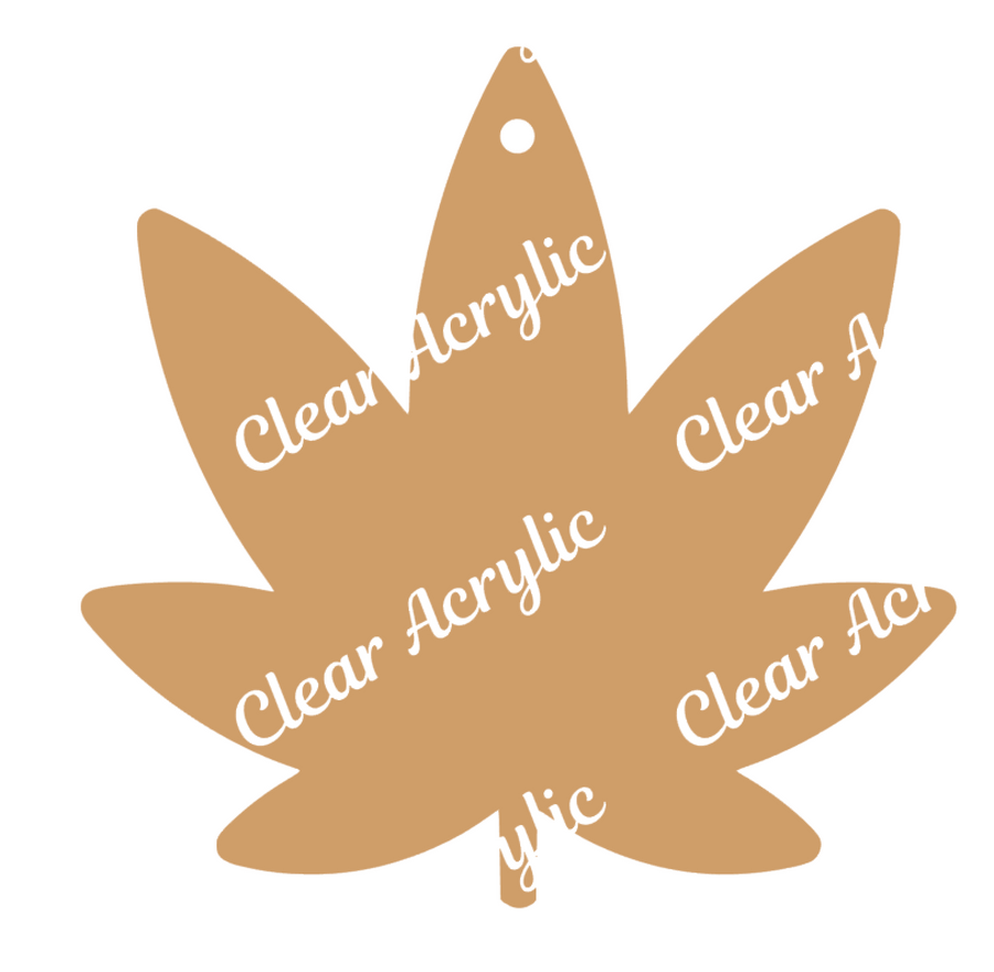 Cannabis Pot Leaf Simple Acrylic Keychain Blanks