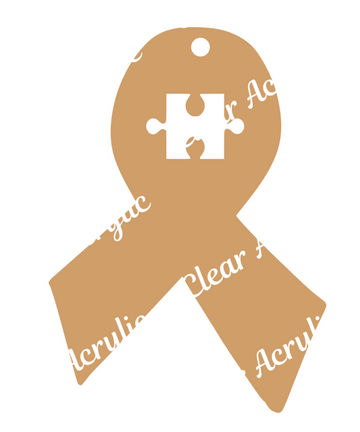 Autism Awareness Ribbon Acrylic Blank