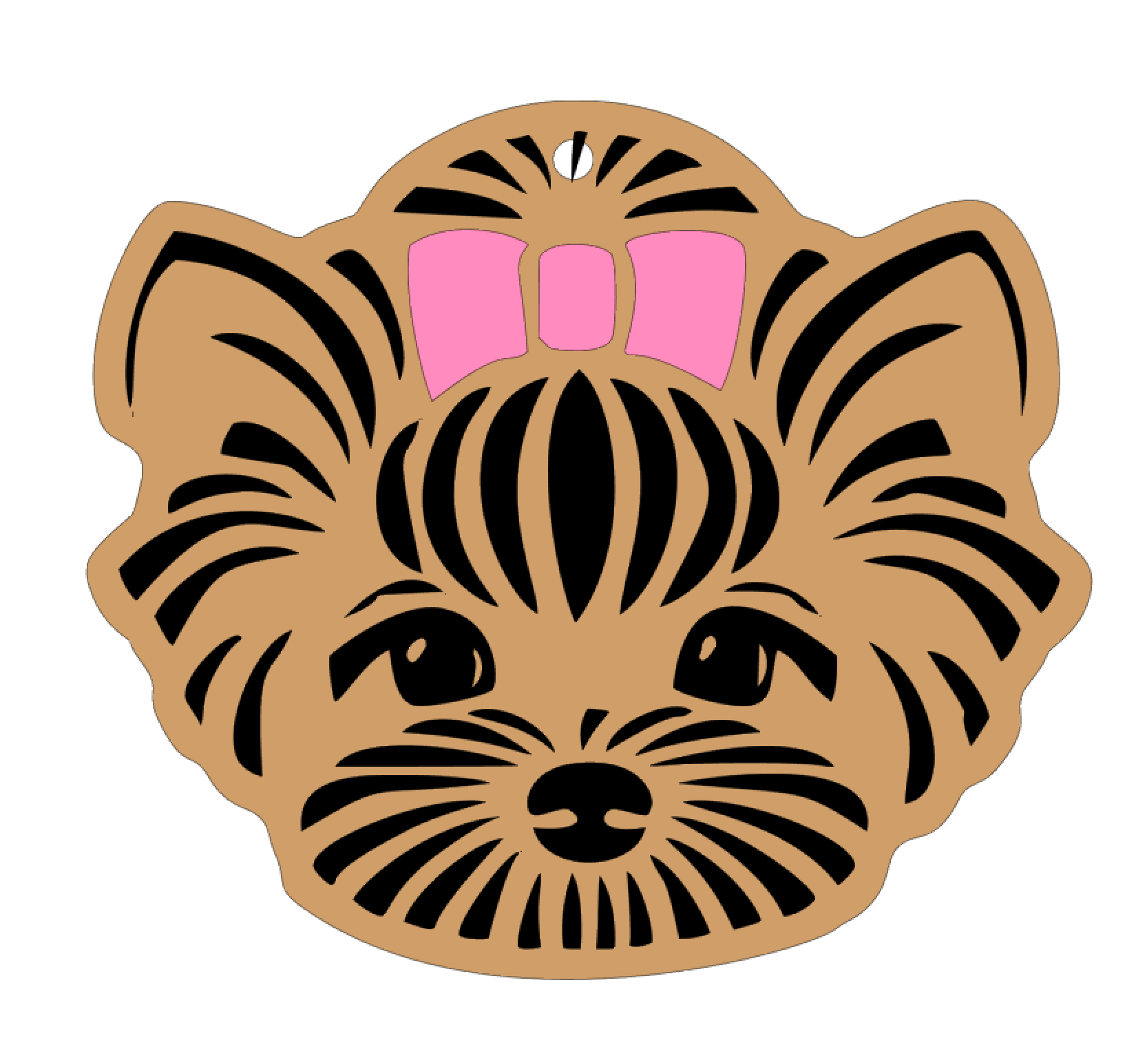 Yorkie face keychain blank