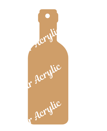 Wine Bottle acrylic blank key chain
