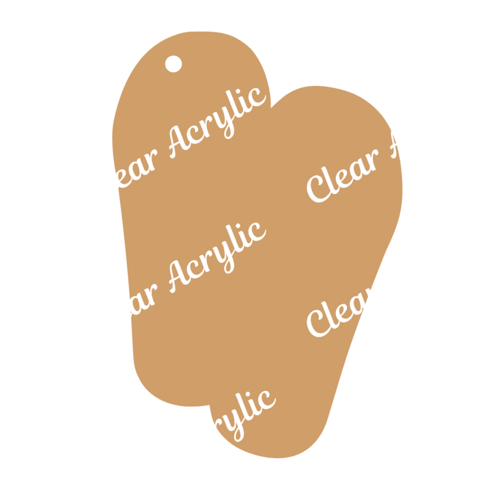 Pair Flip Flops Acrylic Blank for key chains