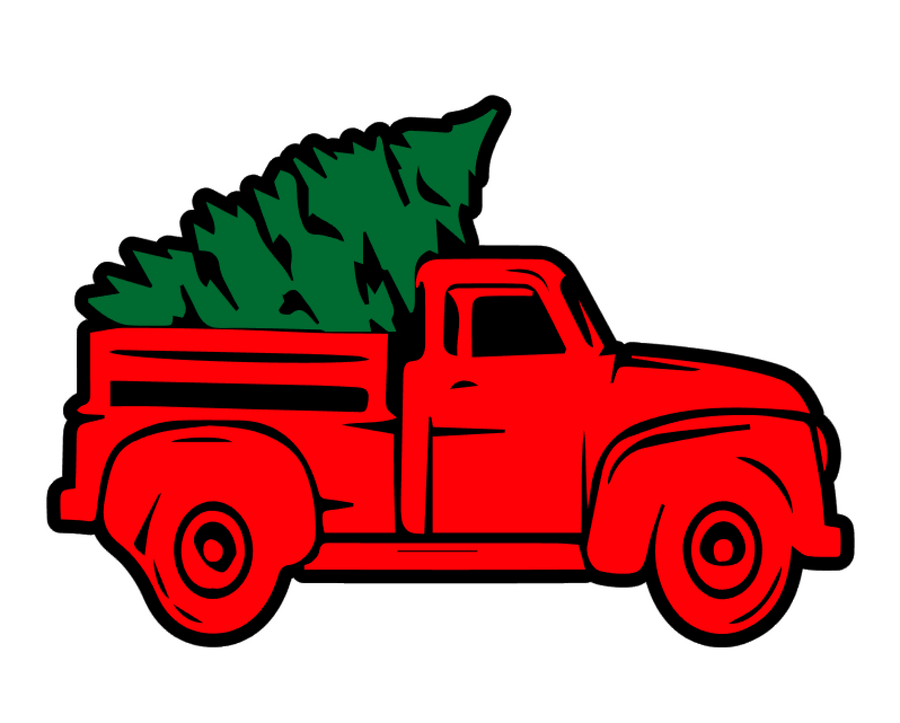 Christmas Tree Truck Acrylic Blank