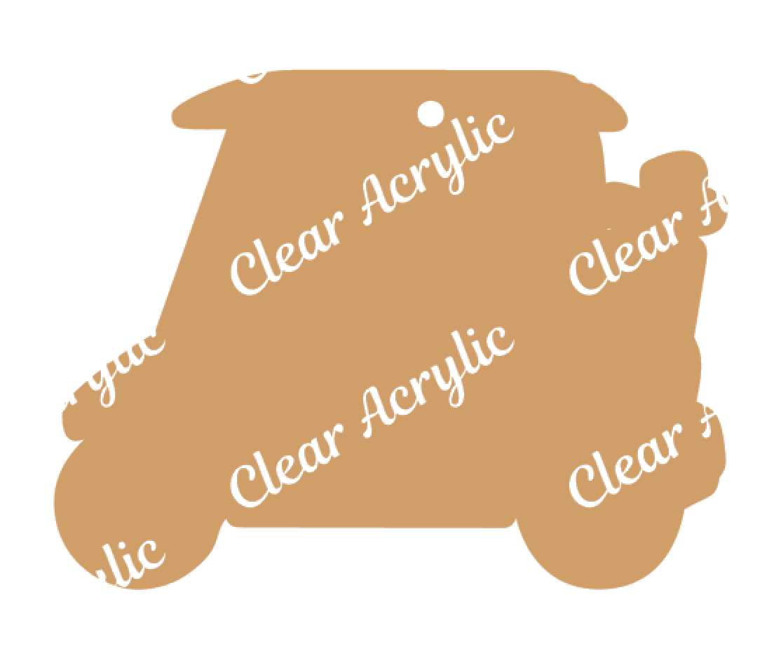Golf Cart Acrylic Blank for Key Chains